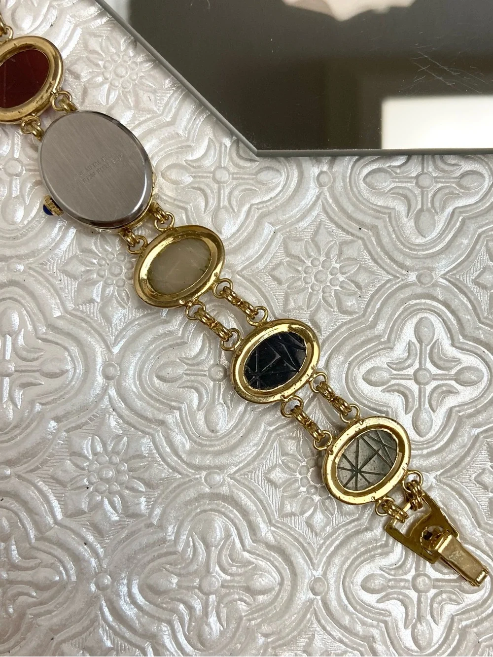 Vintage Pedre Scarab Bracelet Egyptian Revival Gold-tone Ladies Watch